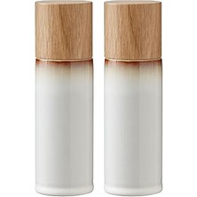 Mey İthalat Bıtz Tuz ve Karabiber Değirmeni, 2 Baharat Değirmeni Seramik (Tuz Değirmeni + Karabiber Değirmeni), 2'li Set, 16,7 cm Yüksekliğinde, Krem Rengi