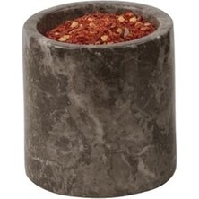Mey İthalat Roza Mermer Baharatlık 8x8 cm Mermer Tuzluk Masaüstü Baharatlık Kahverengi