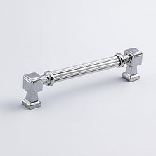 Mey İthalat Talas 128 mm Çizgili Krom Renk Metal Kulp Mobilya Çekmece Mutfak Dolabı Dolap Kulpları Kulb 22.4 cm