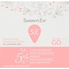 Mey İthalat Summer's Eve Dişil Temizleyici Bezler Hassas Ciltler Için Şeffaf Çiçekli, 16