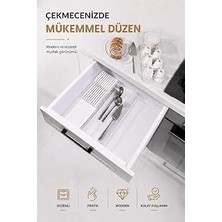 Mey İthalat Sas Haus Çekmece Içi Bıçaklık Organizer Bölmeli Mutfak Düzenleyici Beyaz S-11029