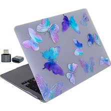 Mey İthalat Mcstorey MacBook Air 13.6 Inç Papatya Desenli Kılıf A2681 A3113 A3240 A3449 M2 M3 M4 M5 Uyumlu Sert Kapak Hard Case Mor