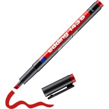Mey İthalat Edding 143 B Permanent Kalem - Asetat Kalemi - Kırmızı - 1 Kalem - Kesik Uç 1-3 mm