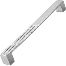 Mey İthalat 10 Adet Bihter Metal Desenli Mobilya Mutfak Dolabı Çekmece Dolap Kulpu Kulbu KROM(160 Mm-16.0 Cm)