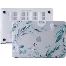 Mey İthalat Mcstorey MacBook Air M1 Kılıfı 13 Inç A2337 A2179 A1932 Uyumlu Sert Kapak Hard Case Koruyucu Kılıf MacBook Air 13 Inç Kılıfı Çizilme ve Darbe Koruyucu Uv Baskılı Yaprak Çiçek Desenli Yeşil