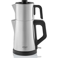 Mey İthalat Arzum AR3129 Deminde Çay Makinesi 1800W, 1 L Demlik Kapasitesi, Inox
