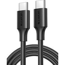 Mey İthalat Ugreen Type-C To Type-C 3A Hızlı Data ve Şarj Kablosu 50 Cm, Siyah