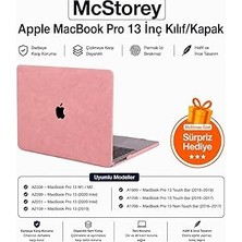 Mey İthalat Mcstorey MacBook Pro 13 Inç Kılıf A2338 M1 M2 Uyumlu Kumaş Kaplama Sert Koruyucu Hard Case A1706 A1708 A1989 A2159 A2251 A2289PEMBE