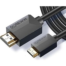Mey İthalat Coverzone Micro HDMI To HDMI Kablo 2 Metre Altın Uçlu Yüksek Hızlı 1080P 4K Destekli Görüntü ve Ses Aktarım Kablosu Kamera Tablet Laptop Monitör Tv Uyumlu Dayanıklı Kablo | ZR1230 (Siyah 2 Metre)