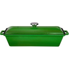 Mey İthalat Lava Döküm Ekmek Kabı/terrine 11X29CM - Yeşil
