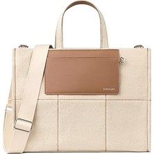 Mey İthalat Comfyable Kadınlar Için Laptop Çantası, Büyük Kapasiteli Kanvas Çanta, Hem Evrak Çantası Hem De Seyahat Için Crossbody Omuz Çantası, Iş Için, Kanvas, Medium