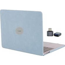 Mey İthalat Mcstorey MacBook Air M1 Kılıfı A2337 Uyumlu 13.3 Inç Premium Süet Dokulu Kumaş Kaplama Hard Case A2179 A1932 Soft Touch Sert Koruyucu Kapak Çizilme Darbe Koruma Açık Mavi