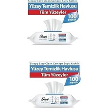 Mey İthalat Sleepy Easy Clean Çamaşır Suyu Katkılı Yüzey Temizlik Havlusu 2X100 (200 Yaprak)