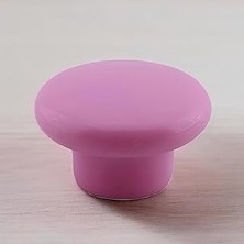 Mey İthalat Bohem Pembe Mantar Kulp Düğme 1 Adet Çekmece Mutfak Mobilya Dolabı Dolap Kulpu Kulbu Plastik Kulp