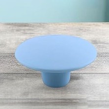 Mey İthalat Bohem Mavi Geniş Mantar Kulp Düğme 1 Adet Mobilya Dolabı Çekmece Mutfak Dolap Kulpu Kulbu Plastik