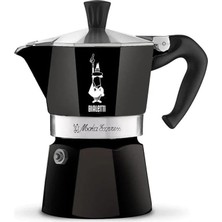 Mey İthalat Bialetti - Moka Express Siyah: 6 Cups Ocak Üstü Espresso Pişirici - 270ML - Alüminyum Gövde - Patentli Güvenlik Valfi - Tüm Ocak Türleri Için Uygundur (Indüksiyon Hariç)