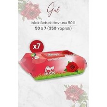 Mey İthalat Sleepy Gül Kokulu Islak Bebek Havlusu 50 x 7 Adet (350 Yaprak)