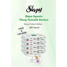 Mey İthalat Sleepy Beyaz Sabunlu 200 Yaprak Yüzey Temizlik Havlusu ve Pamuk