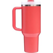 Mey İthalat Stanley Quencher Pipetli Termos Bardak, Mercan (Hot Coral), 1.18 Litre