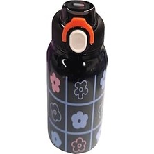 Mey İthalat Trendix Çelik Içli Termos 550ML Siyah Çiçekli