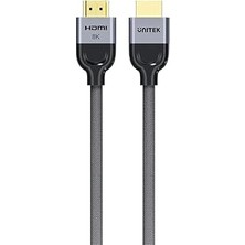 Mey İthalat Unıtek 8k Örgülü Naylon HDMI Kablosu, 1m, Yüksek Hızlı, 8K@60Hz Çözünürlük Desteği, Arc Uyumlu, Evrensel Cihaz Desteği