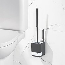 Mey İthalat Porsima 2027 Pratik Temizlik Tuvalet Fırçalığı Banyo Tuvalet Fırçası Wc Fırçası - Antrasit Beyaz