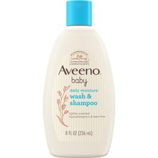 Mey İthalat Aveeno Baby Günlük Nem Yumuşak Vücut Yıkama ve Şampuan Yulaf Özlü, 2'si 1 Arada Bebek Banyosu Yıkama ve Saç Şampuanı, Yırtılmaz ve Paraben Içermez, Saç ve Hassas Ciltler Için, Hafif Kokulu, 8 ml