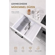Mey İthalat Sas Haus Çekmece Içi Bıçaklık Organizer Bölmeli Mutfak Düzenleyici Gri S-11029