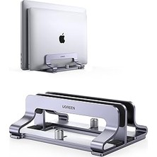 Mey İthalat Ugreen Masa Için Dikey Dizüstü Bilgisayar Standı Çift Yuvalı Dizüstü Bilgisayar Standı Tutucu Ayarlanabilir Dock Alüminyum Masaüstü Standı MacBook Air Pro, Microsoft Surface Laptop 4, Lg Gram 17 ile