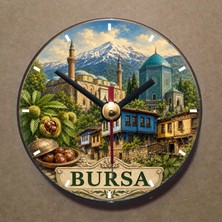 Bsb Bursa Temalı Magnet Saat Buzdolabı Saati Duvar Saati 10,5cm MS1115