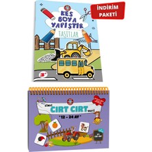TeknoKapsül Çocuk Akademi 12-24 Ay Cırt Cırtlı Etkinlik Kitabı ve Kes Boya Yapıştır Taşıtlar