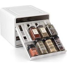 Mey İthalat Youcopia Spicestack Baharat Rafı, Ayarlanabilir, 24 Şişe, Beyaz