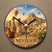 Bsb Nevşehir Temalı Magnet Saat Buzdolabı Saati Duvar Saati 10,5cm MS1143