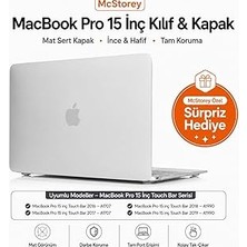 Mey İthalat Mcstorey MacBook Pro 15 Mat Kılıf A1707 A1990 Uyumlu Sert Tpu Kılıf Ince Hafif Koruyucu Kapak 2016-2019 Şeffaf