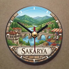 Bsb Sakarya Temalı Magnet Saat Buzdolabı Saati Duvar Saati 10,5cm MS1147