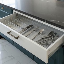 1001 Organizer Set Mutfak Çekmece Içi Düzenleyici Çatal Kaşık Bıçak Organizeri Kristal (10'lu Se