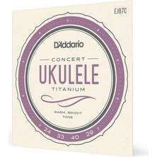 Mey İthalat D'addario Konser Ukulele Dizeleri, Titanyum, EJ87C, 4 Telli Set, 1 Adet