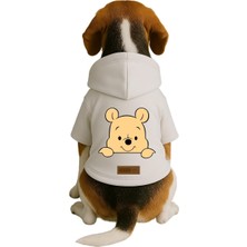 1001 Içi Polarlı Köpek ve Kedi Kıyafeti & Elbisesi - Beyaz Renk Kapüşonlu Hoodie B693E, Xs