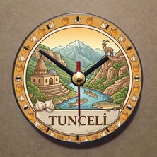 Bsb Tunceli Temalı Magnet Saat Buzdolabı Saati Duvar Saati 10,5cm MS1155