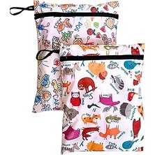 Mey İthalat Yorni 2 Adet, 37 x 30 Cm, Family ve Zoo Desen, Sıvı Geçirmeyen Çok Amaçlı Çanta, Ekonomik Set, Yıkanabilir