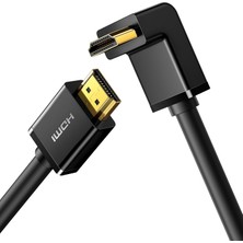 Mey İthalat Ugreen HDMI 90 Derece Kablo, 2 Metre, Siyah