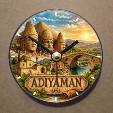 Bsb Adıyaman Temalı Magnet Saat Buzdolabı Saati Duvar Saati 10,5cm MS1102