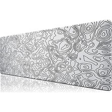 Mey İthalat Klasse Pro - 6 Farklı Model Dikişli Kenar 70X30 cm Oyuncu Gaming Mouse Pad (White Map Lines)