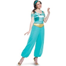 Mey İthalat Disney Kadın Jasmine Deluxe Yetişkin Kostümü, Turkuaz, Turkuaz, M (8-10)