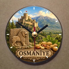 Bsb Osmaniye Temalı Magnet Saat Buzdolabı Saati Duvar Saati 10,5cm MS1145