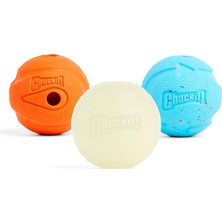 Mey İthalat Chuckit Gen 1 Köpek Top Seti, Orta Boy 6.4 cm Çap, Yüksek Sıçrama-Yüzen-Sağlam Top, 3'lü Paket