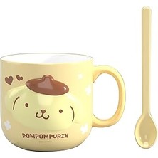 Mey İthalat Mınıso Sanrio Lisanslı Kabartmalı Seramik Kaşıklı Kupa (450ML)(POMPOMPURIN)
