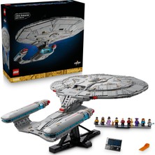 Mey İthalat LEGO Icons Star Trek: U.s.s. Enterprise NCC-1701-D 10356 – Yetişkinler Için Ayrılabilir Komuta Dairesi, 2 Mini Mekik Kapsülü ve Açılı Sergileme Standı Içeren Yaratıcı Model Yapım Seti (3600 Parça)