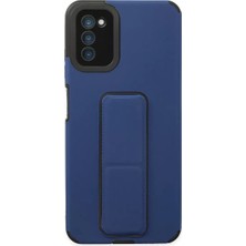 ALK Samsung Galaxy A03S Kılıf Mega Standlı Silikon - Mavi