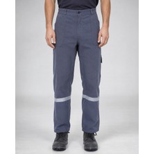 Gri Gabardin Reflektif Iş Pantolonu – Kargo Cepli Işçi Pantolonu